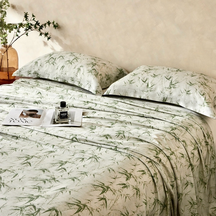 91家纺网 家纺一手货源 找家纺 朵美2025新款【DM】天竹纤维软席三件套 庭竹