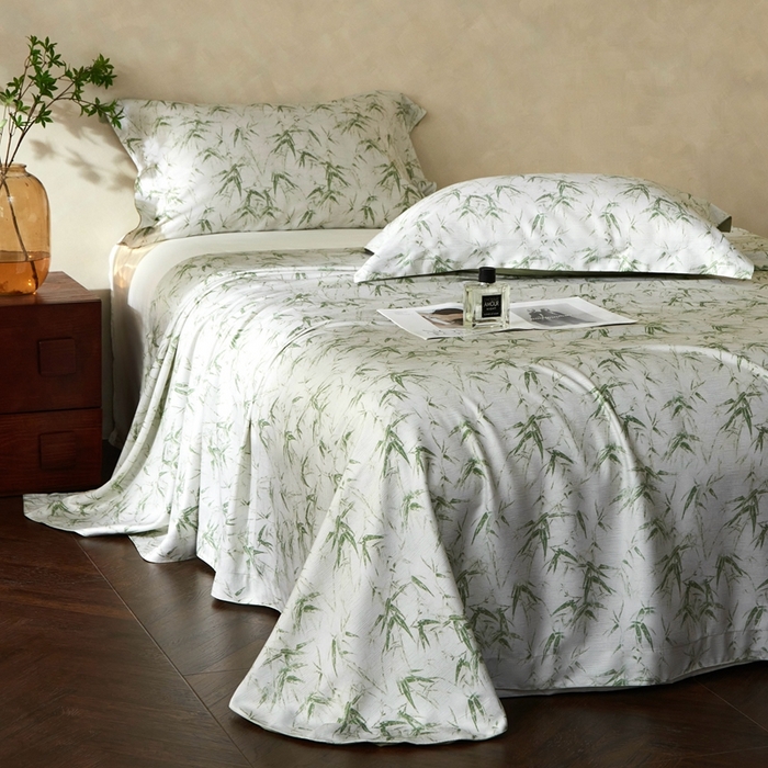 91家纺网 家纺一手货源 找家纺 朵美2025新款【DM】天竹纤维软席三件套 庭竹