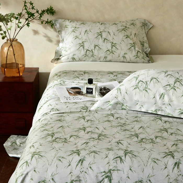 91家纺网 家纺一手货源 找家纺 朵美2025新款【DM】天竹纤维软席三件套 庭竹