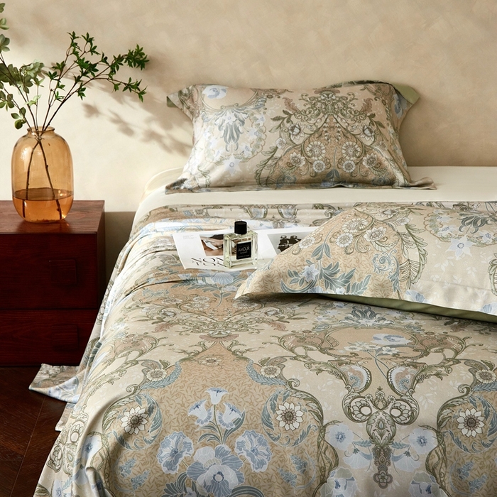 91家纺网 家纺一手货源 找家纺 朵美2025新款【DM】天竹纤维软席三件套 怡然