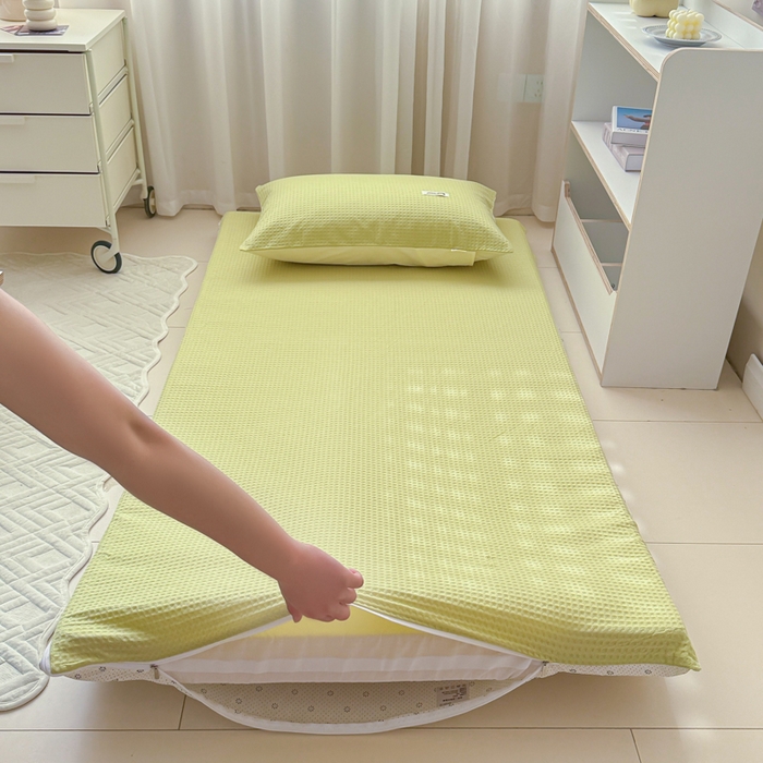 91家纺网 家纺一手货源 找家纺 （总）眠博士 2025新款全棉纯棉华夫格学生床床垫套床垫套单件单床垫套