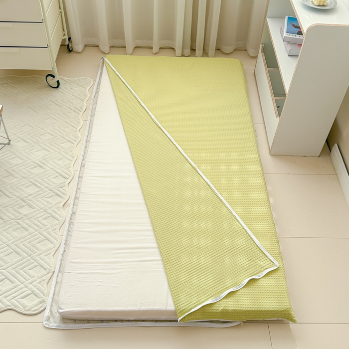 91家纺网 家纺一手货源 找家纺 （总）眠博士 2025新款全棉纯棉华夫格学生床床垫套床垫套单件单床垫套