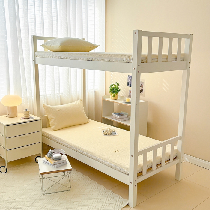 91家纺网 家纺一手货源 找家纺 眠博士 2025新款全棉纯棉华夫格学生床床垫套床垫套单件单床垫套 华夫格床垫套 珍珠白