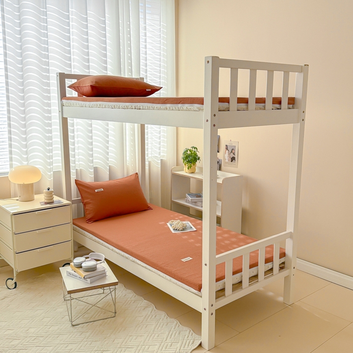 91家纺网 家纺一手货源 找家纺 眠博士 2025新款全棉纯棉华夫格学生床床垫套床垫套单件单床垫套 华夫格床垫套 焦糖