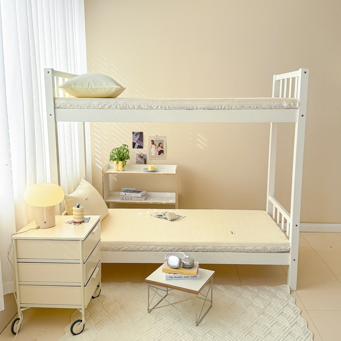 91家纺网 家纺一手货源 找家纺 眠博士 2025新款全棉纯棉华夫格学生床床垫套床垫套单件单床垫套 华夫格床垫套 珍珠白