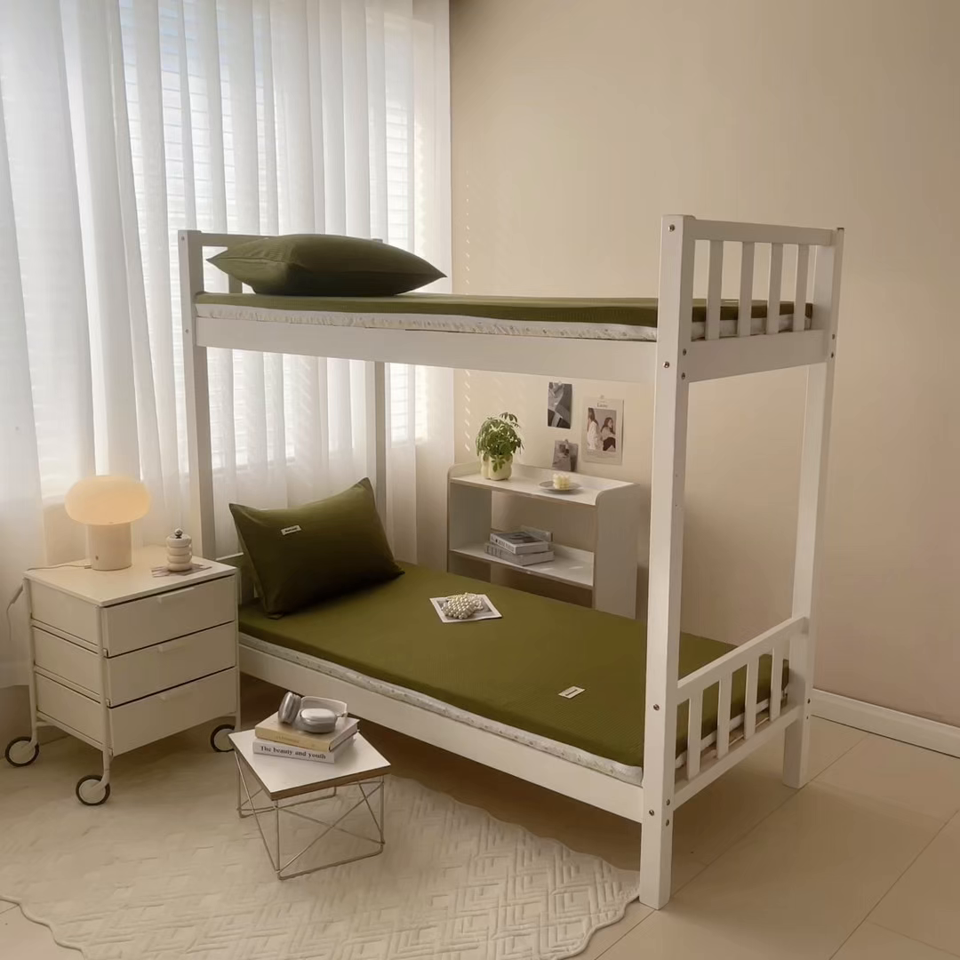 91家纺网 家纺一手货源 找家纺 眠博士 2025新款全棉纯棉华夫格学生床床垫套床垫套单件单床垫套 华夫格床垫套 松石绿