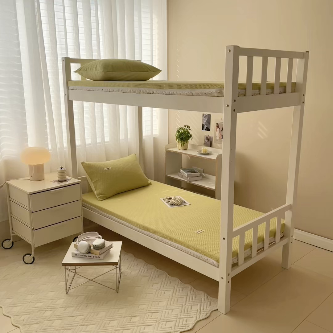 91家纺网 家纺一手货源 找家纺 眠博士 2025新款全棉纯棉华夫格学生床床垫套床垫套单件单床垫套 华夫格床垫套 果绿