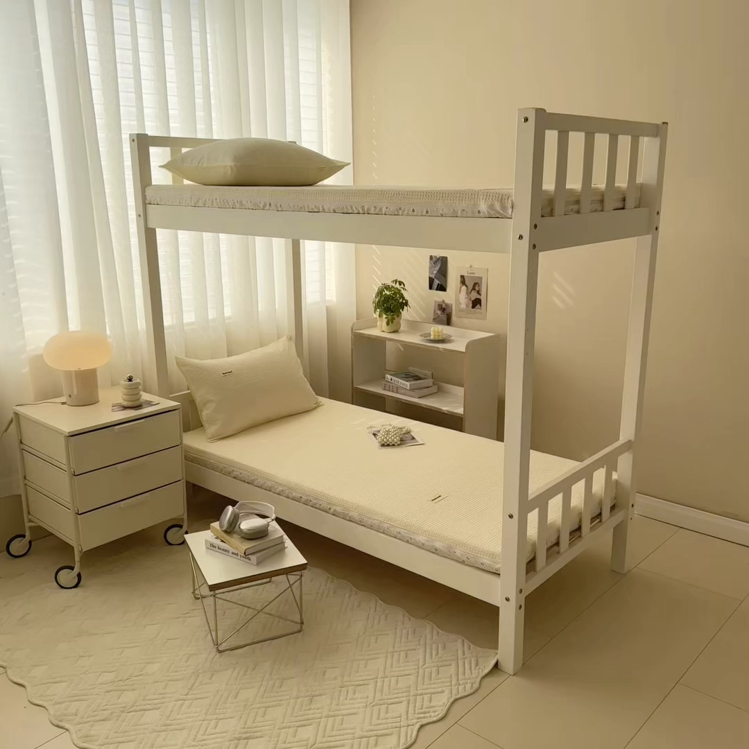 91家纺网 家纺一手货源 找家纺 眠博士 2025新款全棉纯棉华夫格学生床床垫套床垫套单件单床垫套 华夫格床垫套 珍珠白