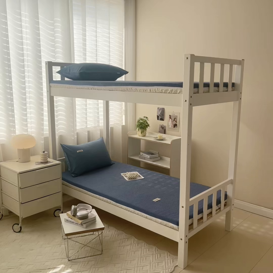 91家纺网 家纺一手货源 找家纺 眠博士 2025新款全棉纯棉华夫格学生床床垫套床垫套单件单床垫套 华夫格床垫套 天蓝