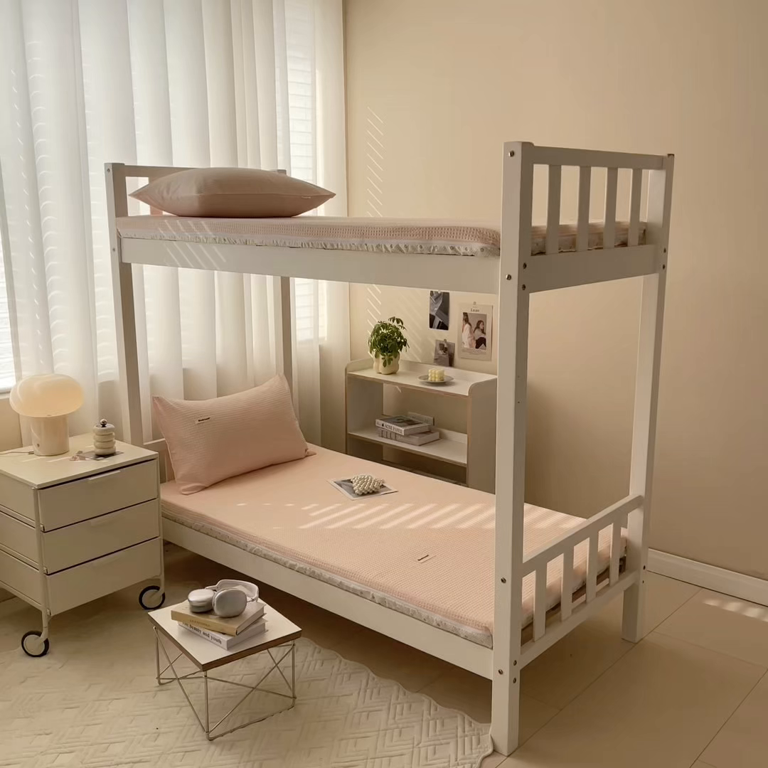 91家纺网 家纺一手货源 找家纺 眠博士 2025新款全棉纯棉华夫格学生床床垫套床垫套单件单床垫套 华夫格床垫套 嫩玉粉