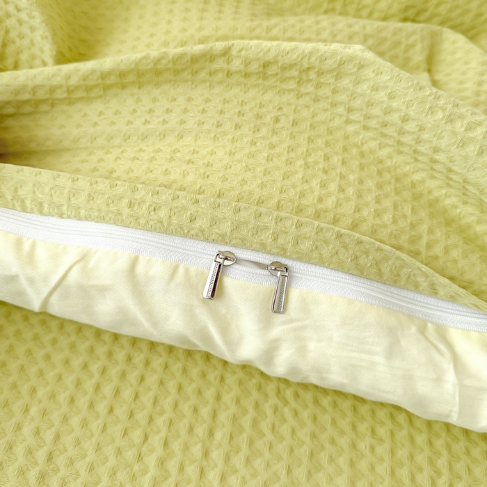 91家纺网 家纺一手货源 找家纺 眠博士 2025新款全棉纯棉华夫格学生床床垫套三件套四件套 华夫格床垫套 套件 果绿