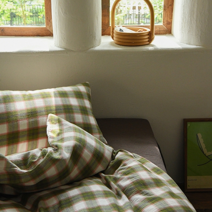 91家纺网 家纺一手货源 找家纺 （总）山舍2025新款全棉色织双层纱四件套