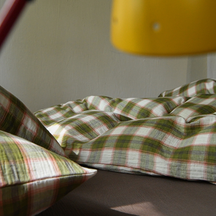 91家纺网 家纺一手货源 找家纺 （总）山舍2025新款全棉色织双层纱四件套