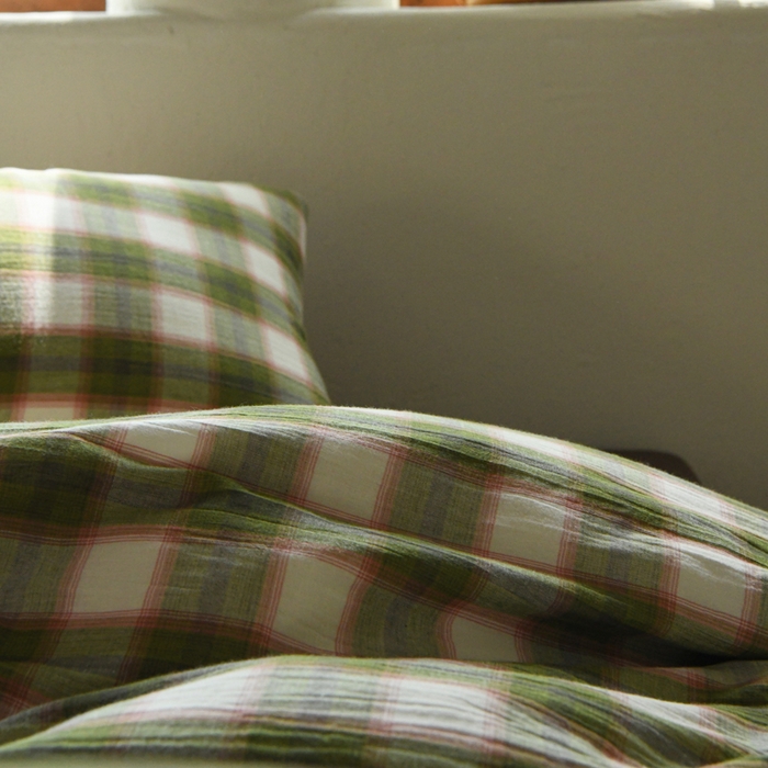 91家纺网 家纺一手货源 找家纺 山舍2025新款全棉色织双层纱四件套 沉睡森林