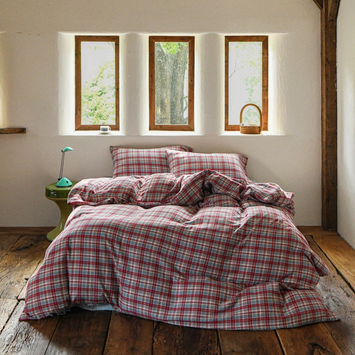 山舍2025新款全棉色织双层纱四件套 伦敦晚报