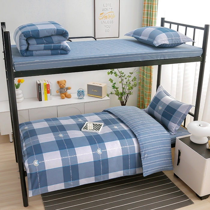 91家纺网 家纺一手货源 找家纺 乐旗家纺 2025新款A类AB版全棉环保印花学生上下铺宿舍三件套六件套 伊利亚