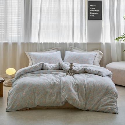 91家纺网 家纺一手货源 找家纺 （总）洋铭区（原狠狠爱） 2025新款全棉彩边双层四件套