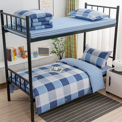 91家纺网 家纺一手货源 找家纺 （总）乐旗家纺 2025新款A类AB版全棉环保印花学生上下铺宿舍三件套六件套