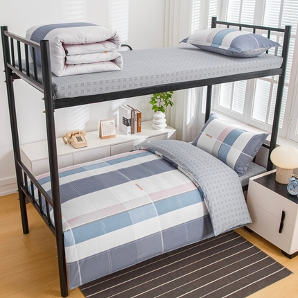 91家纺网 家纺一手货源 找家纺 （总）乐旗家纺 2025新款A类AB版全棉环保印花学生上下铺宿舍三件套六件套