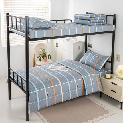 91家纺网 家纺一手货源 找家纺 （总）上学郎家居 2025新款全棉13372学生三件套100棉单人床纯棉六件套学生宿舍床上用品