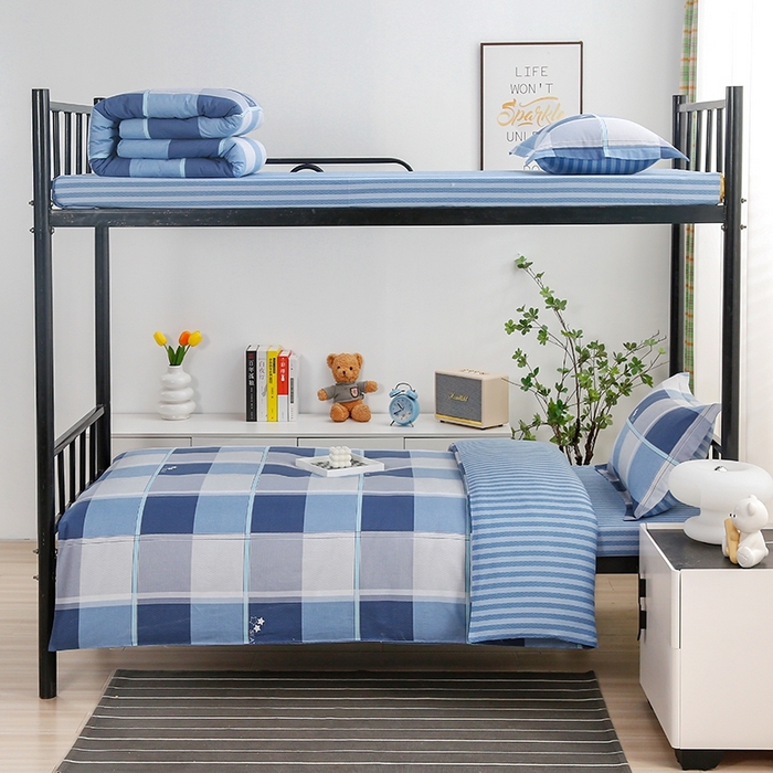 91家纺网 家纺一手货源 找家纺 乐旗家纺 2025新款A类AB版全棉环保印花学生上下铺宿舍三件套六件套 星宇