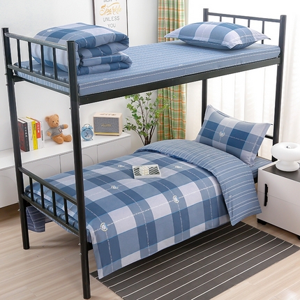 乐旗家纺 2025新款A类AB版全棉环保印花学生上下铺宿舍三件套六件套 伊利亚