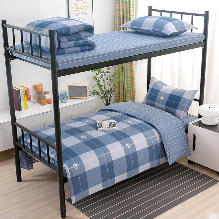 91家纺网 家纺一手货源 找家纺 乐旗家纺 2025新款A类AB版全棉环保印花学生上下铺宿舍三件套六件套 伊利亚