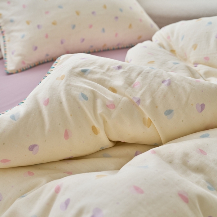 91家纺网 家纺一手货源 找家纺 洋铭区（原狠狠爱） 2025新款全棉彩边双层四件套 波澜紫心