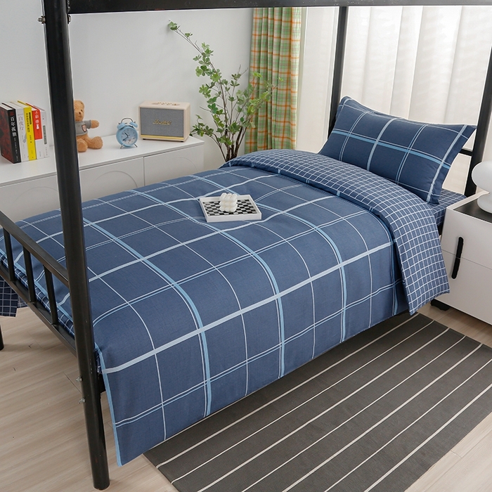 91家纺网 家纺一手货源 找家纺 乐旗家纺 2025新款A类AB版全棉环保印花学生上下铺宿舍三件套六件套 千百度