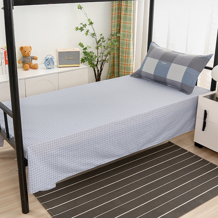 91家纺网 家纺一手货源 找家纺 乐旗家纺 2025新款A类AB版全棉环保印花学生上下铺宿舍三件套六件套 莫斯格