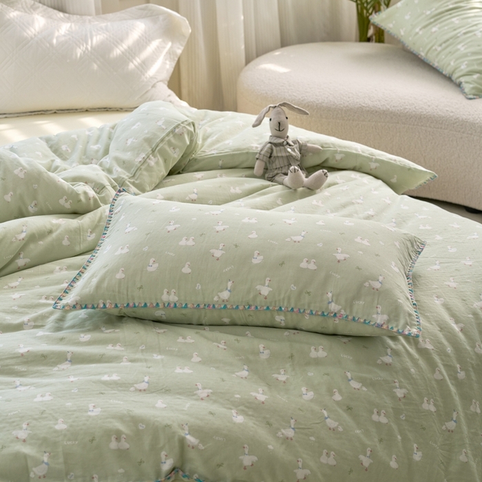 91家纺网 家纺一手货源 找家纺 （总）洋铭区（原狠狠爱） 2025新款全棉彩边双层四件套