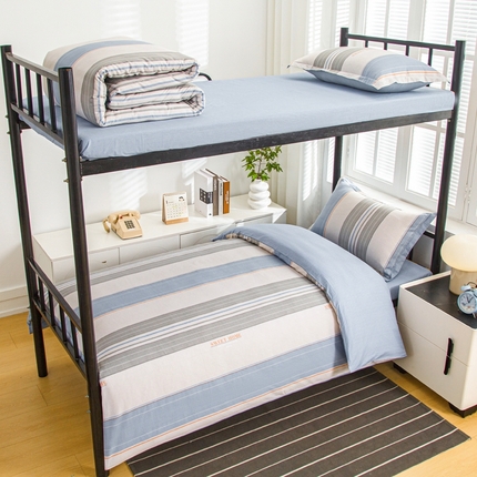 91家纺网 家纺一手货源 找家纺 （总）乐旗家纺 2025新款A类AB版全棉环保印花学生上下铺宿舍三件套六件套