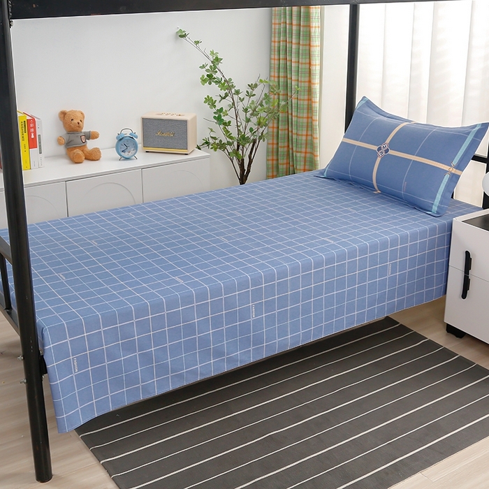 91家纺网 家纺一手货源 找家纺 乐旗家纺 2025新款A类AB版全棉环保印花学生上下铺宿舍三件套六件套 萨尔