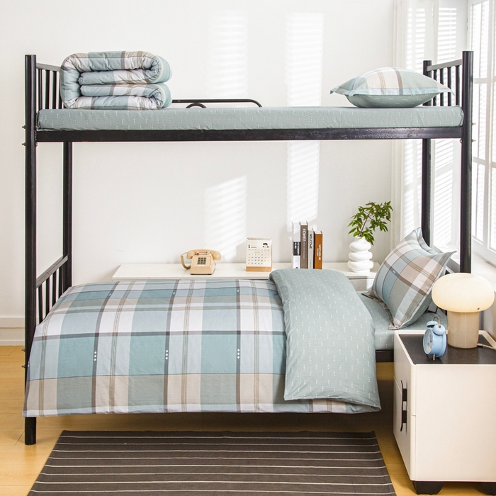 91家纺网 家纺一手货源 找家纺 乐旗家纺 2025新款A类AB版全棉环保印花学生上下铺宿舍三件套六件套 威风