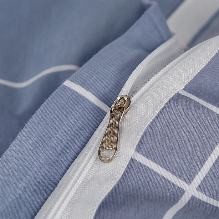 91家纺网 家纺一手货源 找家纺 乐旗家纺 2025新款A类AB版全棉环保印花学生上下铺宿舍三件套六件套 素雅格调-灰