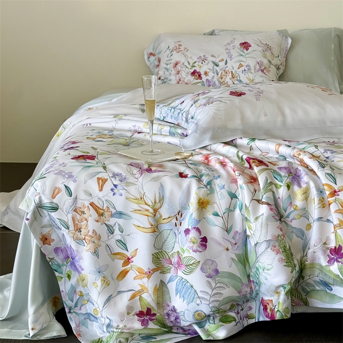 91家纺网 家纺一手货源 找家纺 馨蕊家居 2025新款80SLF奥地利兰精天丝四件套-知否 天丝知否-月光白