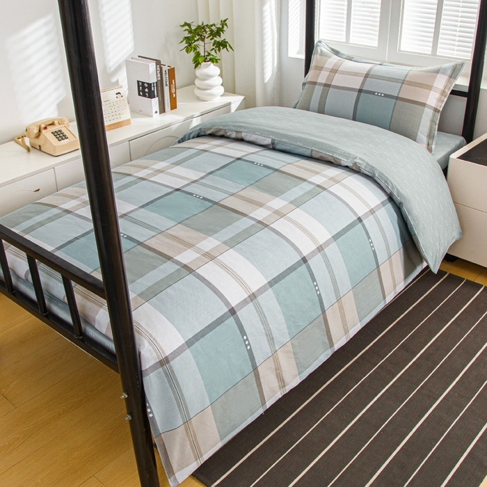 91家纺网 家纺一手货源 找家纺 乐旗家纺 2025新款A类AB版全棉环保印花学生上下铺宿舍三件套六件套 威风