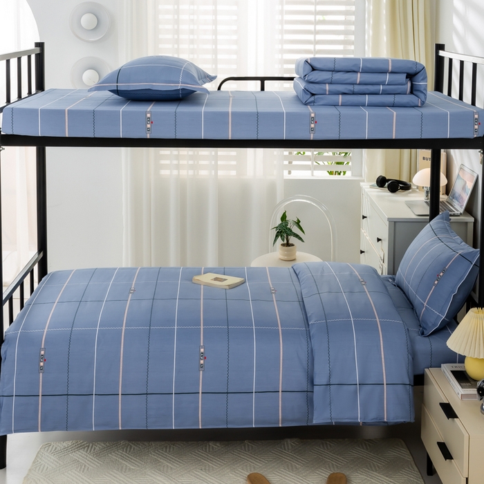 91家纺网 家纺一手货源 找家纺 （总）上学郎家居 2025新款全棉13372学生三件套100棉单人床纯棉六件套学生宿舍床上用品