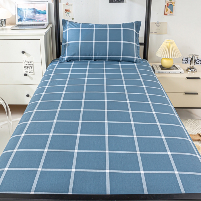 91家纺网 家纺一手货源 找家纺 上学郎家居 2025新款全棉13372学生三件套100棉单人床纯棉六件套学生宿舍床上用品 海兰格