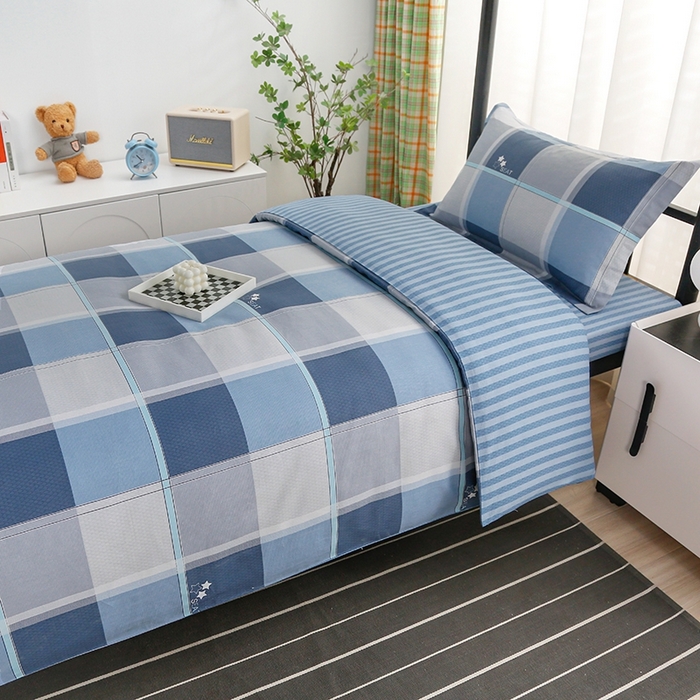 91家纺网 家纺一手货源 找家纺 乐旗家纺 2025新款A类AB版全棉环保印花学生上下铺宿舍三件套六件套 星宇