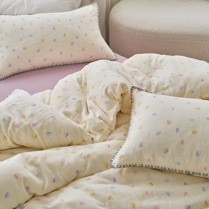 91家纺网 家纺一手货源 找家纺 洋铭区（原狠狠爱） 2025新款全棉彩边双层四件套 波澜紫心