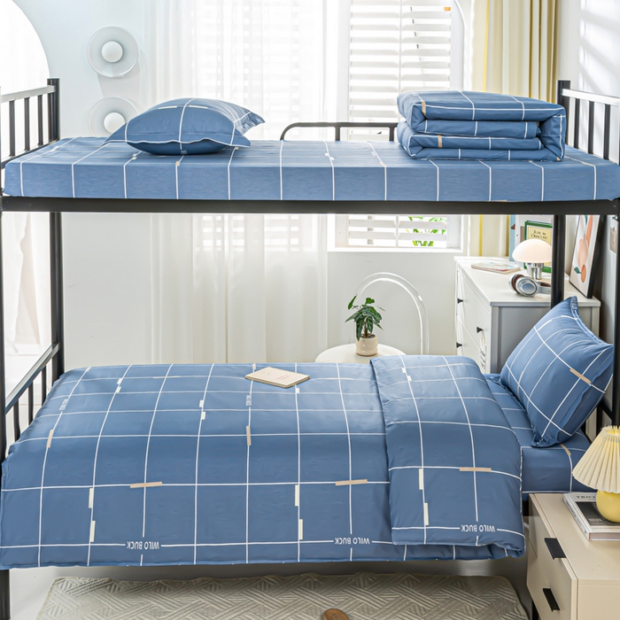 91家纺网 家纺一手货源 找家纺 上学郎家居 2025新款全棉13372学生三件套100棉单人床纯棉六件套学生宿舍床上用品 凯尔洛