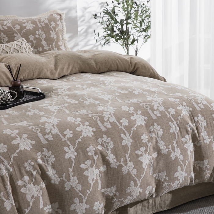 91家纺网 家纺一手货源 找家纺 （总）鲁爱家纺供货 2025新款AB版棉麻工艺款四件套