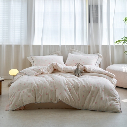 91家纺网 家纺一手货源 找家纺 （总）洋铭区（原狠狠爱） 2025新款全棉彩边双层四件套