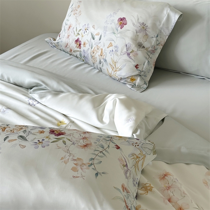 91家纺网 家纺一手货源 找家纺 馨蕊家居 2025新款80SLF奥地利兰精天丝夏被四件套-知否 风格一 夏被知否-氧气绿