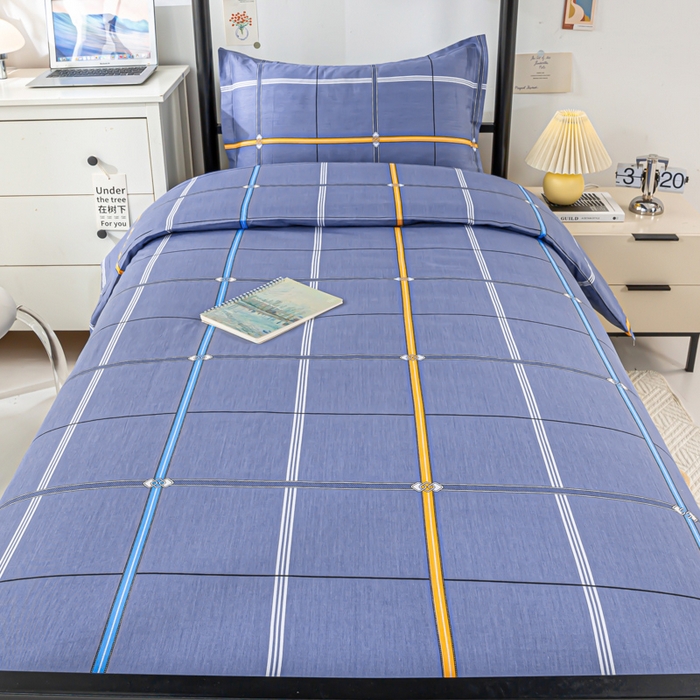 91家纺网 家纺一手货源 找家纺 上学郎家居 2025新款全棉13372学生三件套100棉单人床纯棉六件套学生宿舍床上用品 科尔