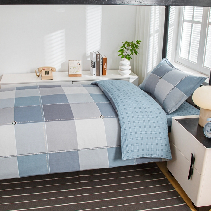 91家纺网 家纺一手货源 找家纺 乐旗家纺 2025新款A类AB版全棉环保印花学生上下铺宿舍三件套六件套 西雅图