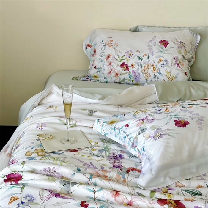 91家纺网 家纺一手货源 找家纺 （总）馨蕊家居 2025新款80SLF奥地利兰精天丝夏被四件套-知否 风格一