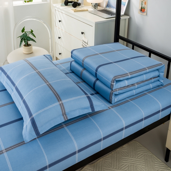 91家纺网 家纺一手货源 找家纺 上学郎家居 2025新款全棉13372学生三件套100棉单人床纯棉六件套学生宿舍床上用品 梦幻寝室