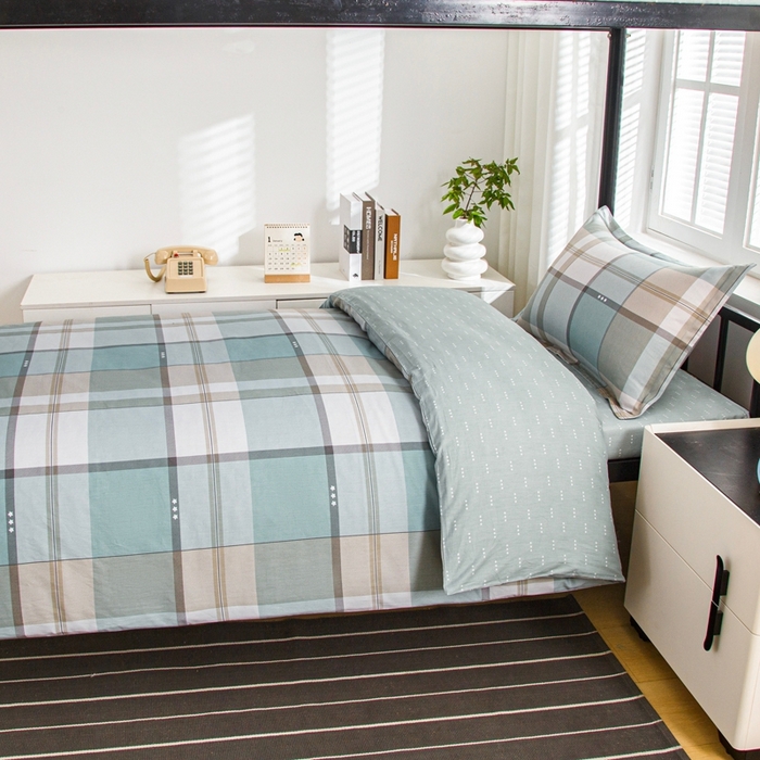 91家纺网 家纺一手货源 找家纺 乐旗家纺 2025新款A类AB版全棉环保印花学生上下铺宿舍三件套六件套 威风